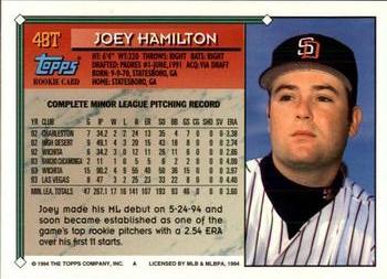 1994 Topps Traded Joey Hamilton 48T San Diego Padres