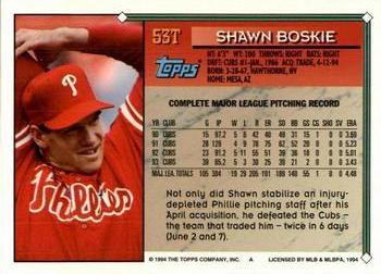 1994 Topps Traded Shawn Boskie 53T Philadelphia Phillies