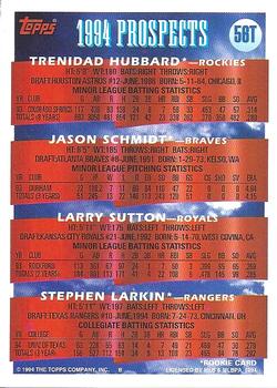 1994 Topps Traded Prospects #56T Trenidad Hubbard / Jason Schmidt / Larry Sutton / Stephen Larkin RC