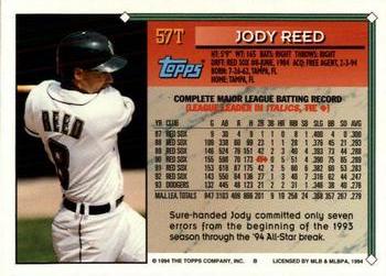 1994 Topps Traded Jody Reed 57T Milwaukee Brewers