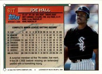 1994 Topps Traded Joe Hall RC 61T Chicago White Sox