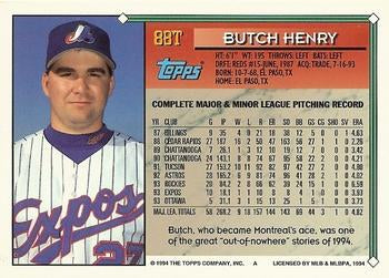 1994 Topps Traded Butch Henry 88T Montreal Expos