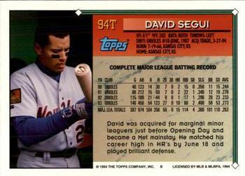 1994 Topps Traded David Segui 94T New York Mets