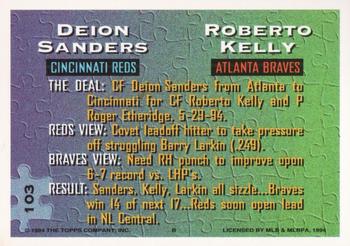 1994 Topps Traded Deion Sanders / Roberto Kelly AT 103T Cincinnati Reds / Atlanta Braves