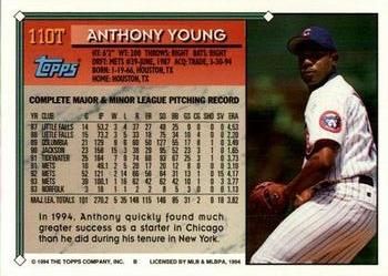 1994 Topps Traded Anthony Young 110T Chicago Cubs