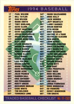1994 Topps Traded Checklist: 1T-132T CL 132T