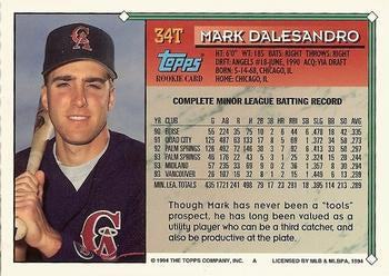 1994 Topps Traded Mark Dalesandro RC 34T California Angels