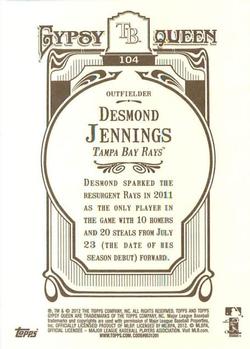 2012 Topps Gypsy Queen Desmond Jennings # 104 Tampa Bay Rays