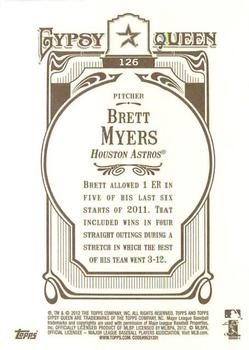 2012 Topps Gypsy Queen Brett Myers # 126 Houston Astros