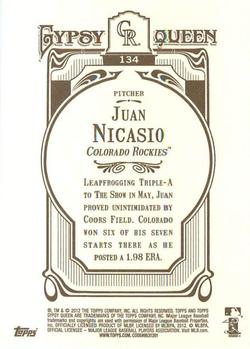 2012 Topps Gypsy Queen Juan Nicasio # 134 Colorado Rockies