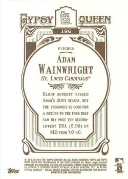 2012 Topps Gypsy Queen Adam Wainwright # 196 St. Louis Cardinals