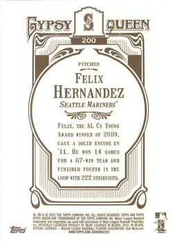 2012 Topps Gypsy Queen Felix Hernandez # 200a Seattle Mariners