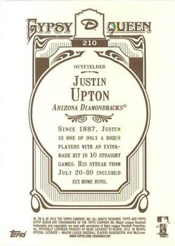 2012 Topps Gypsy Queen Justin Upton # 210a Arizona Diamondbacks
