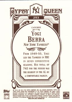 2012 Topps Gypsy Queen Yogi Berra # 293 New York Yankees