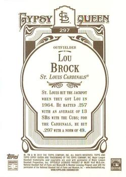 2012 Topps Gypsy Queen Lou Brock # 297 St. Louis Cardinals
