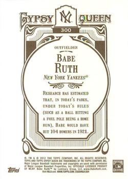 2012 Topps Gypsy Queen Babe Ruth # 300 New York Yankees