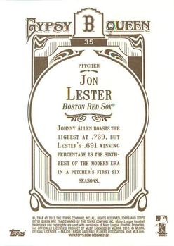 2012 Topps Gypsy Queen Jon Lester # 35 Boston Red Sox