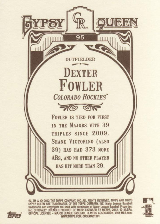 2012 Topps Gypsy Queen Dexter Fowler # 95 Colorado Rockies