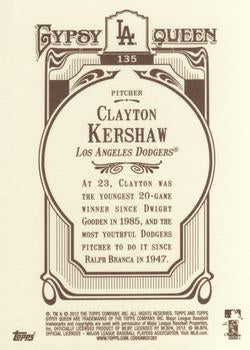 2012 Topps Gypsy Queen Clayton Kershaw # 135a Los Angeles Dodgers