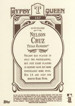 2012 Topps Gypsy Queen Nelson Cruz # 157a Texas Rangers