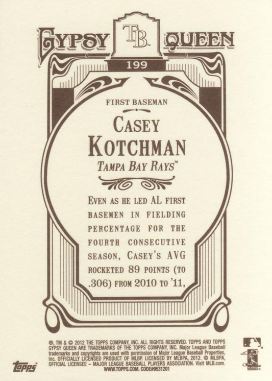 2012 Topps Gypsy Queen Casey Kotchman # 199 Tampa Bay Rays