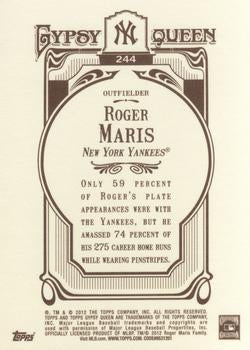 2012 Topps Gypsy Queen Roger Maris # 244 New York Yankees