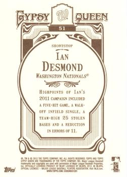 2012 Topps Gypsy Queen Ian Desmond # 51 Washington Nationals