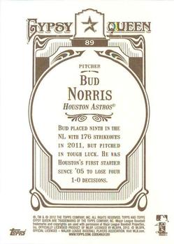 2012 Topps Gypsy Queen Bud Norris # 89 Houston Astros