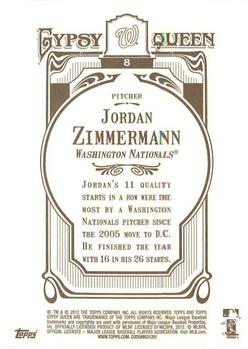 2012 Topps Gypsy Queen Jordan Zimmermann # 8 Washington Nationals