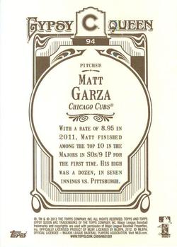 2012 Topps Gypsy Queen Matt Garza # 94 Chicago Cubs