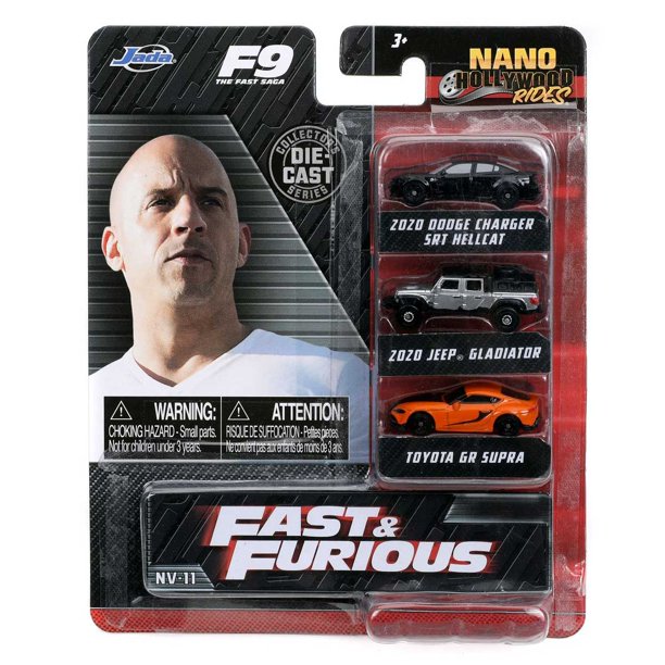 Jada Toys Nano Hollywood Rides: 1.65" Fast & Furious F9 Fast Saga 3-PK Collection