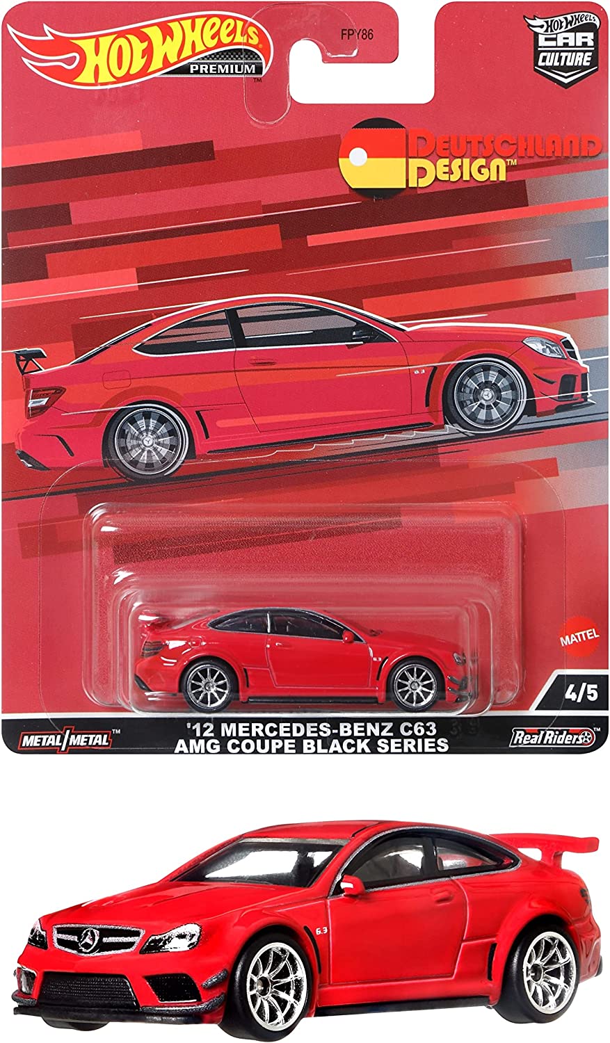 Hot Wheels Premium Car Culture '12 Mercedes-Benz C63 AMG Coupe Black Series