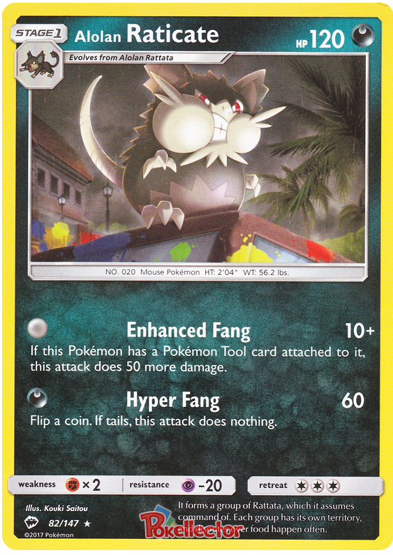 Sun and Moon Burning Shadows 082 Alolan Raticate