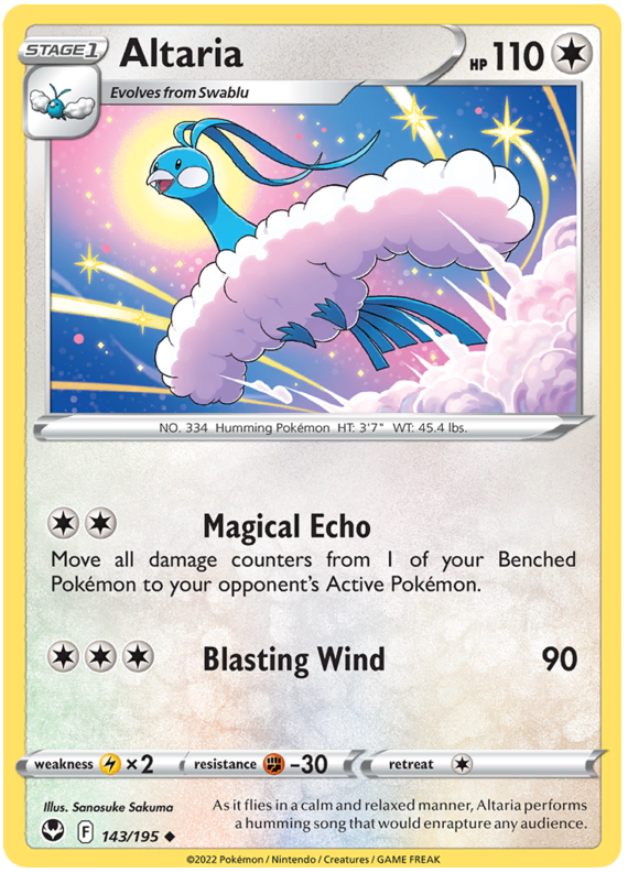 Sword and Shield Silver Tempest 143 Altaria