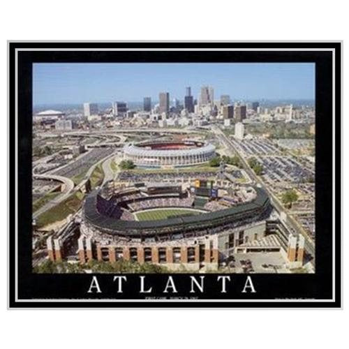 Atlanta Braves Turner Field Stadium Poster Print Framed 8"x10"