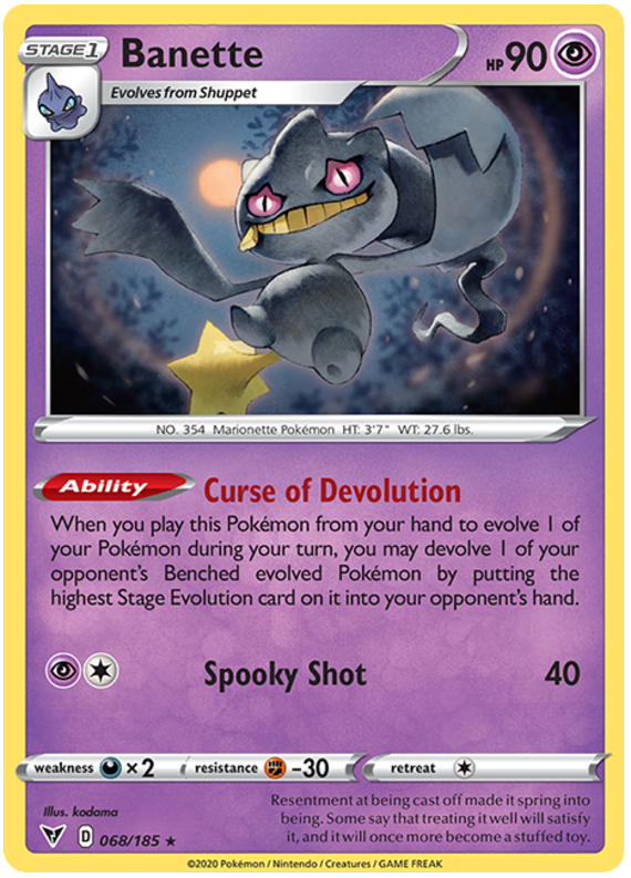 Sword and Shield Vivid Voltage 068 Banette