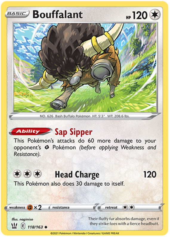 Sword and Shield Battle Styles 118 Bouffalant