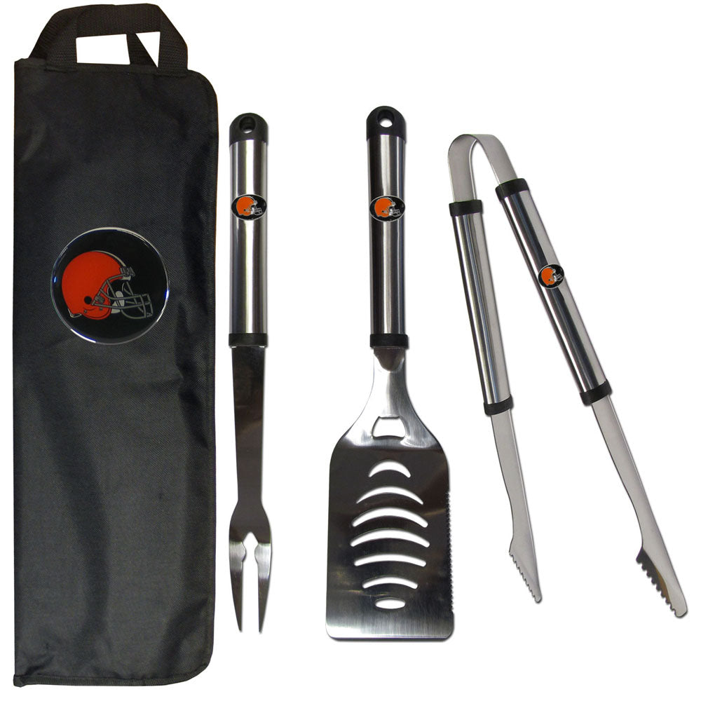 Cleveland Browns 3 Piece Steel BBQ Set