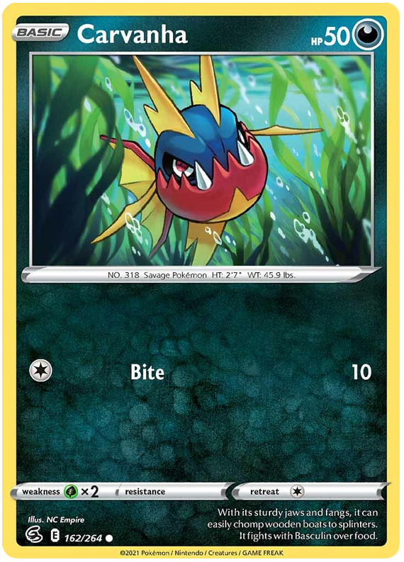 Sword and Shield Fusion Strike 162 Carvanha