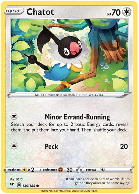 Sword and Shield Vivid Voltage 139 Chatot