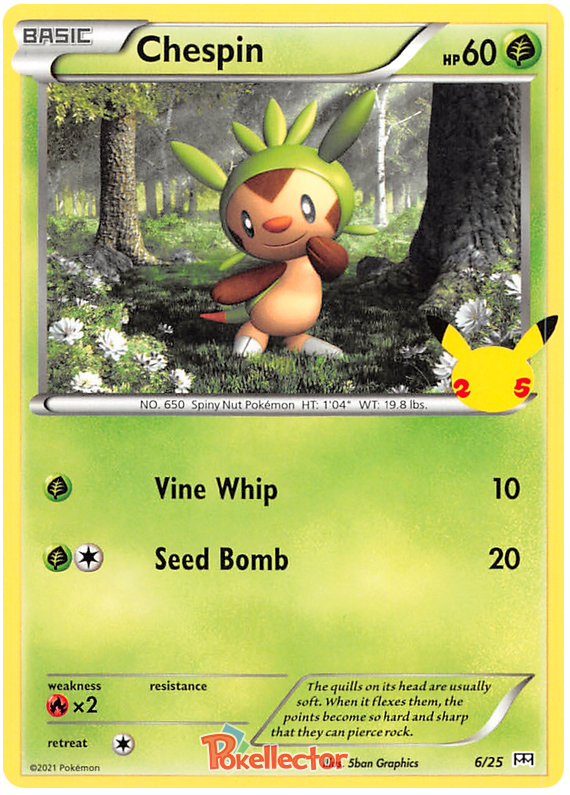 Sword and Shield McDonald's 25th Anniversary 06 Chespin
