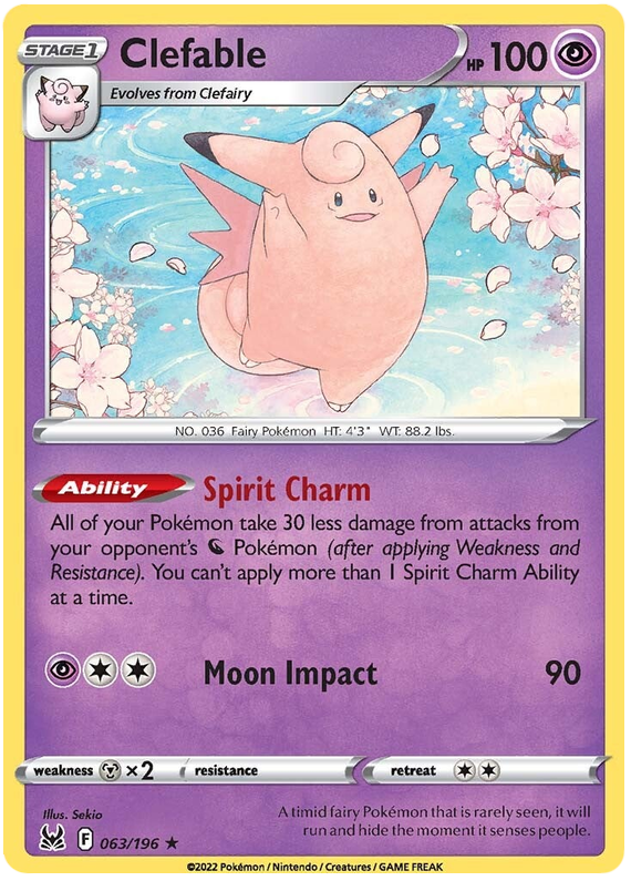 Sword and Shield Lost Origin 063 Clefable