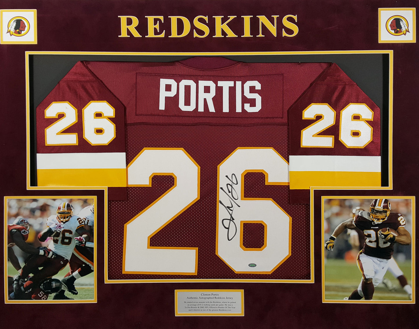 Clinton Portis Signed Autographed Jersey Matted Ready to Framed