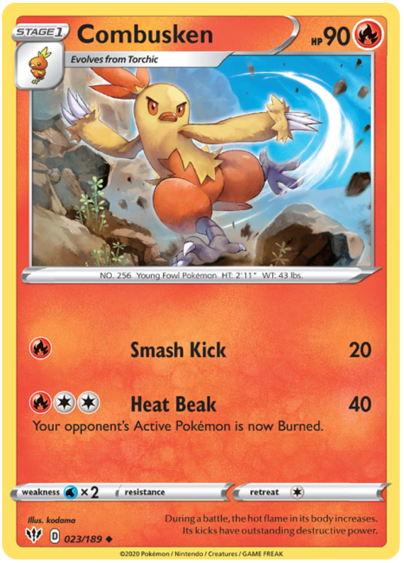 Sword and Shield Darkness Ablaze 023 Combusken