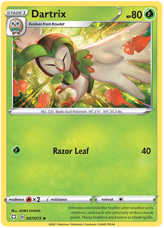 Sword and Shield Shining Fates 007 Dartrix
