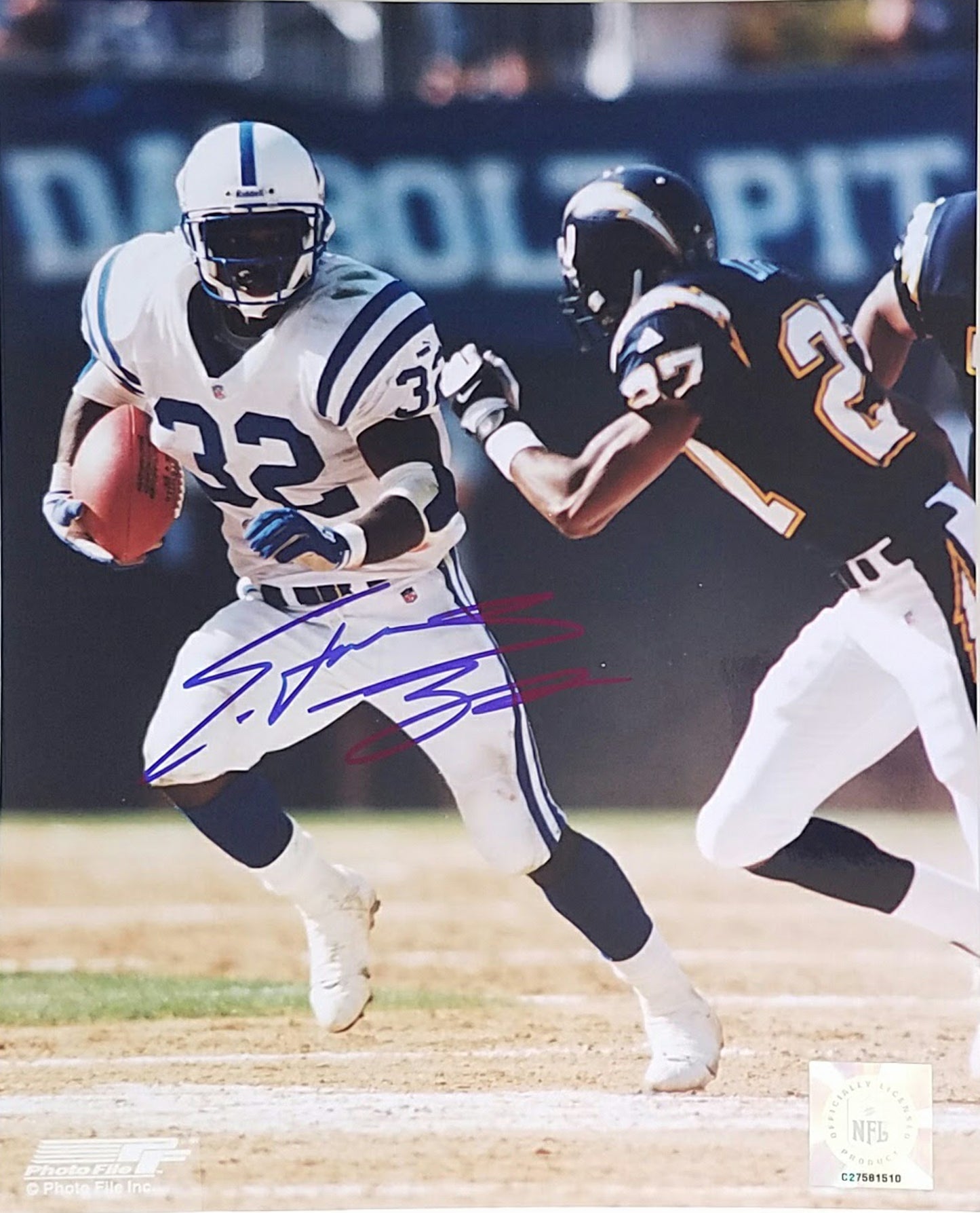 Edgerrin James Signed Autographed 8x10