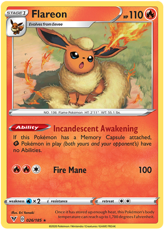 Sword and Shield Vivid Voltage 026 Flareon