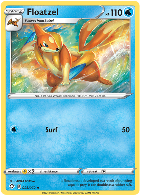 Sword and Shield Shining Fates 023 Floatzel