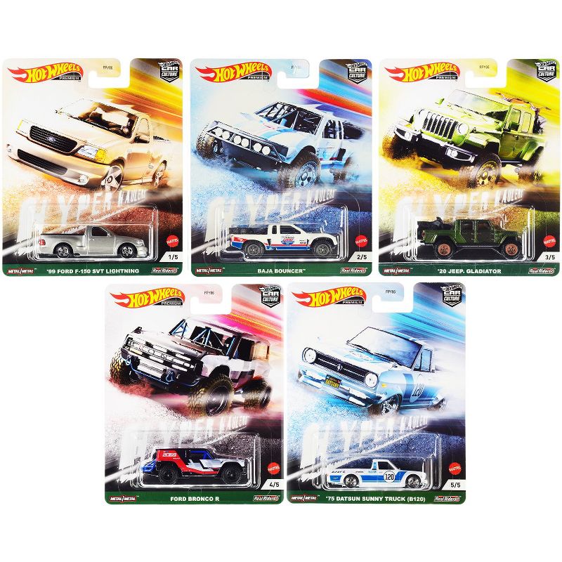 Hot Wheels Car Culture Hyper Hauler Complete Set of 5 Diecast Vehicles