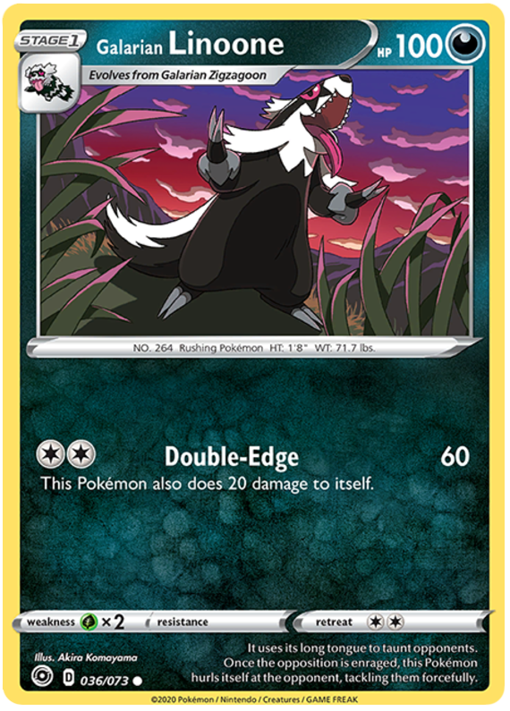 Sword and Shield Champion's Path 36 Galarian Linoone